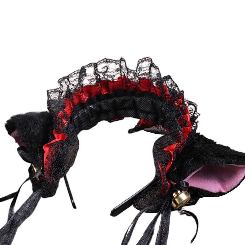 Ruffled Lace Lolita Cosplay Cat Ears