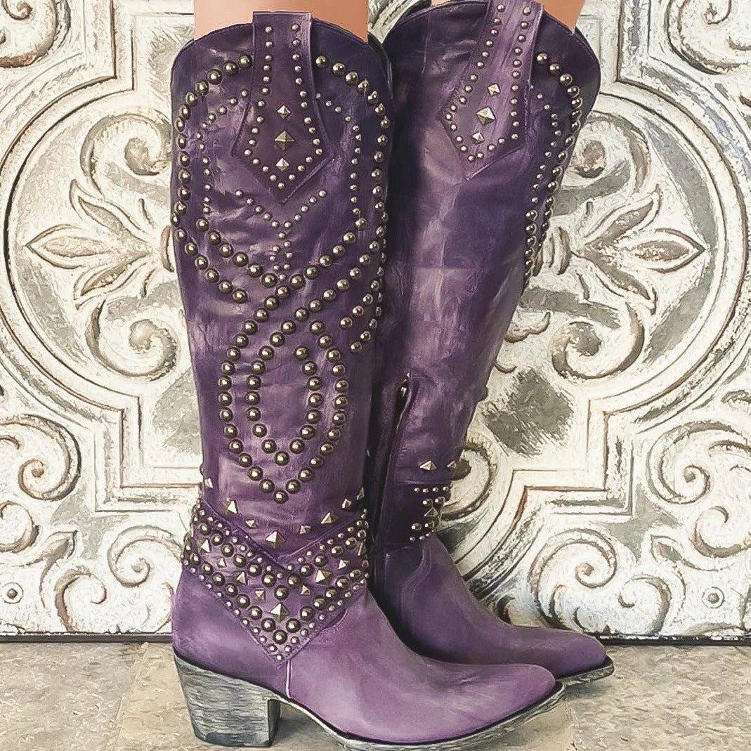Riveted long boots