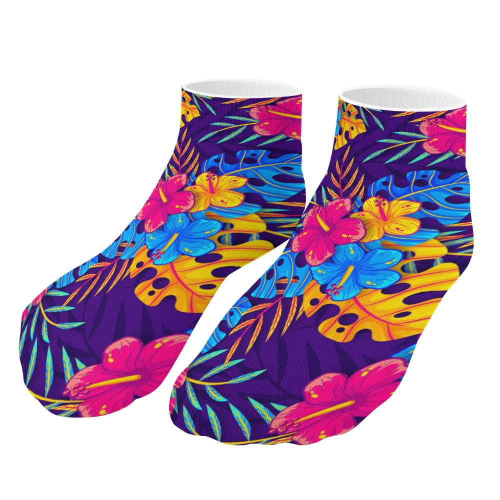 The Perfect Music Festival Ankle Socks (5 Pairs)  Sweat-Proof, Odor-Proof, Breathable Tropical Flower Socks