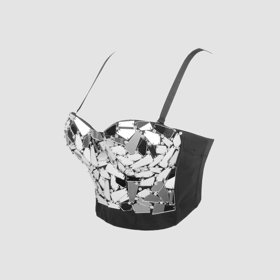 "Handle With Care" Studded Cage Bra