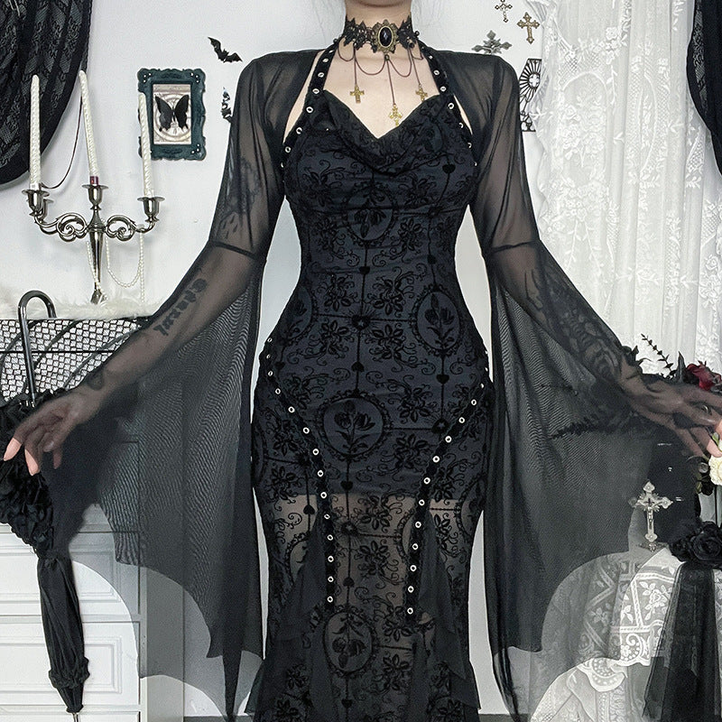 Nightfall Batwing Mesh Crop Top