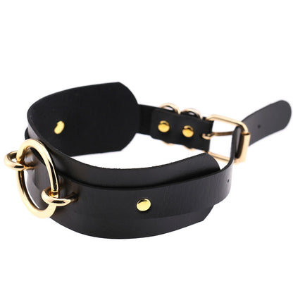 Exaggerated PU Leather Collar Neck Cover Wild O-shaped Necklace Neck Chain