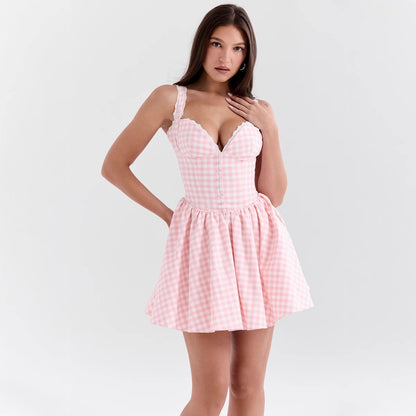 Deep V Corset Mini Dress
