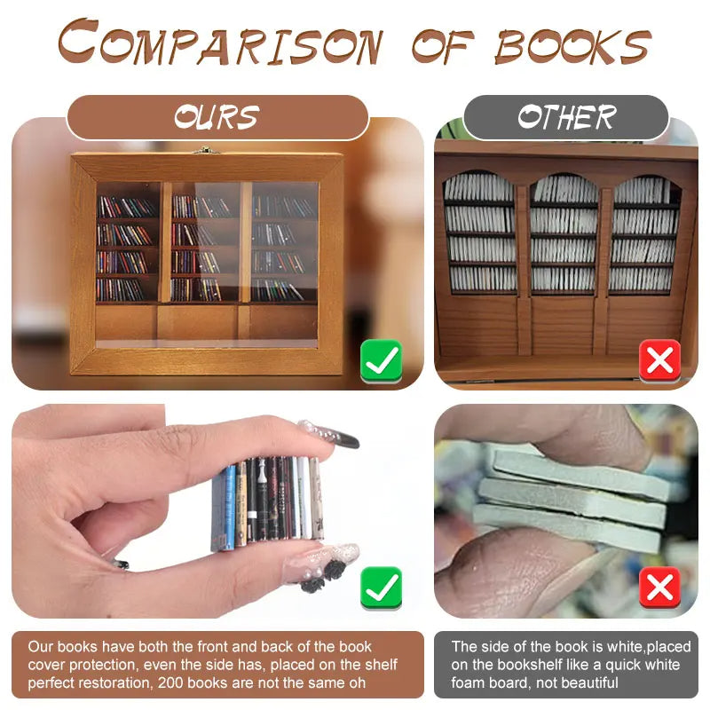 Interactive Miniature Bookshelf Display: Stress-Free Book Art
