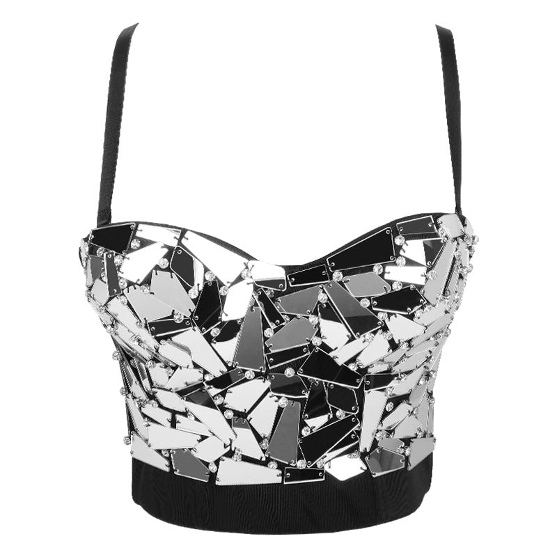 "Handle With Care" Studded Cage Bra