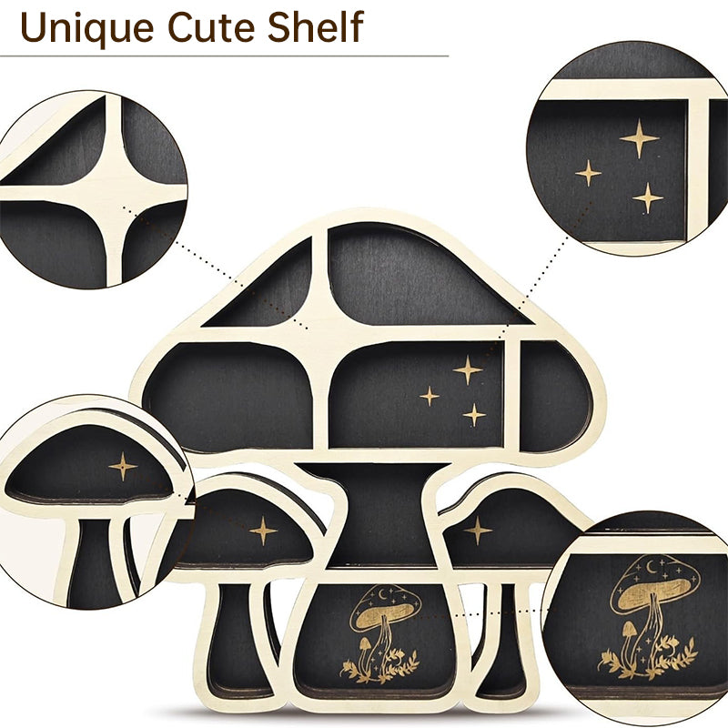 Witchy Decor Crystal Display Mushroom Shelf