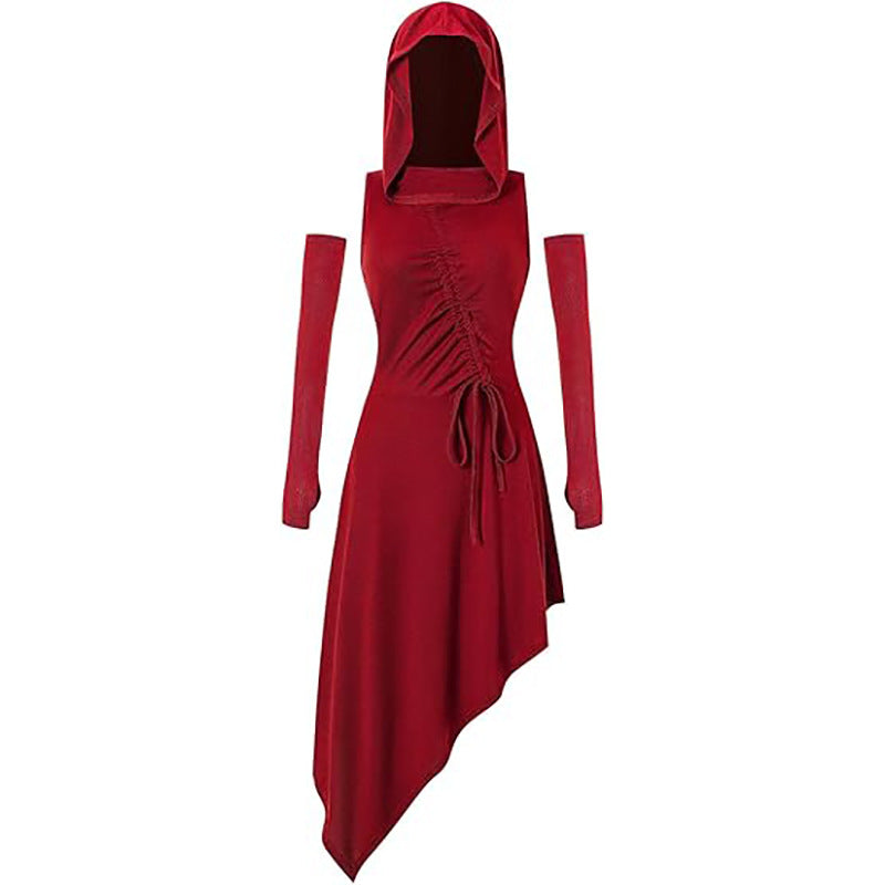 Irregular Hooded Dress