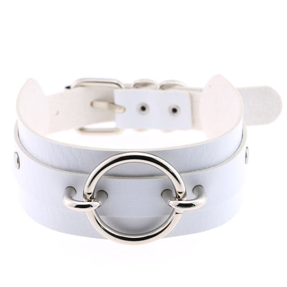 Exaggerated PU Leather Collar Neck Cover Wild O-shaped Necklace Neck Chain