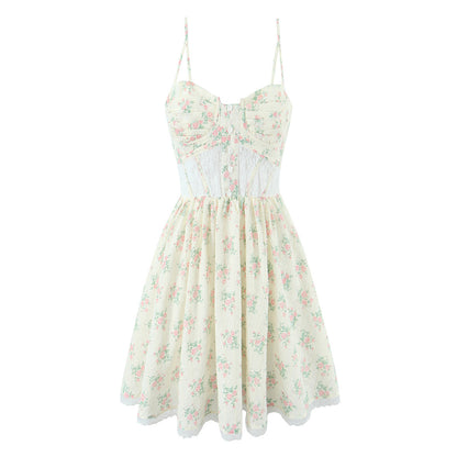 Lace Embroidery Corset Mini Dress