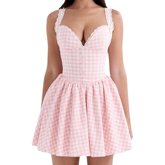 Deep V Corset Mini Dress