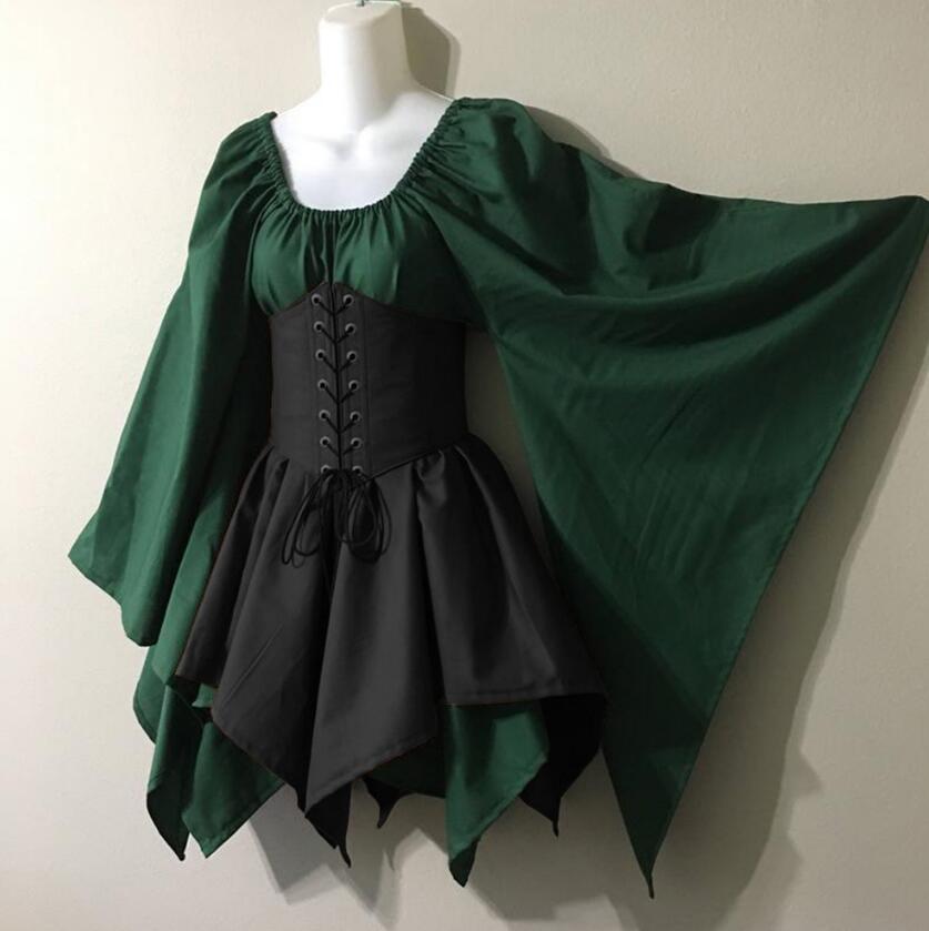 Medieval Elf Fairy Lace-Up Corset Dress