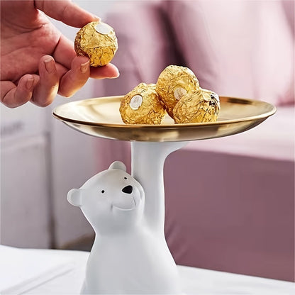 Polar bear landing storage ornament living room entrance key storage tray home TV cabinet decoration ornament