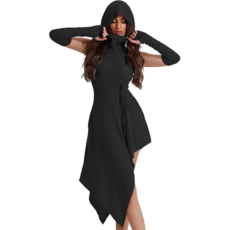 Irregular Hooded Dress