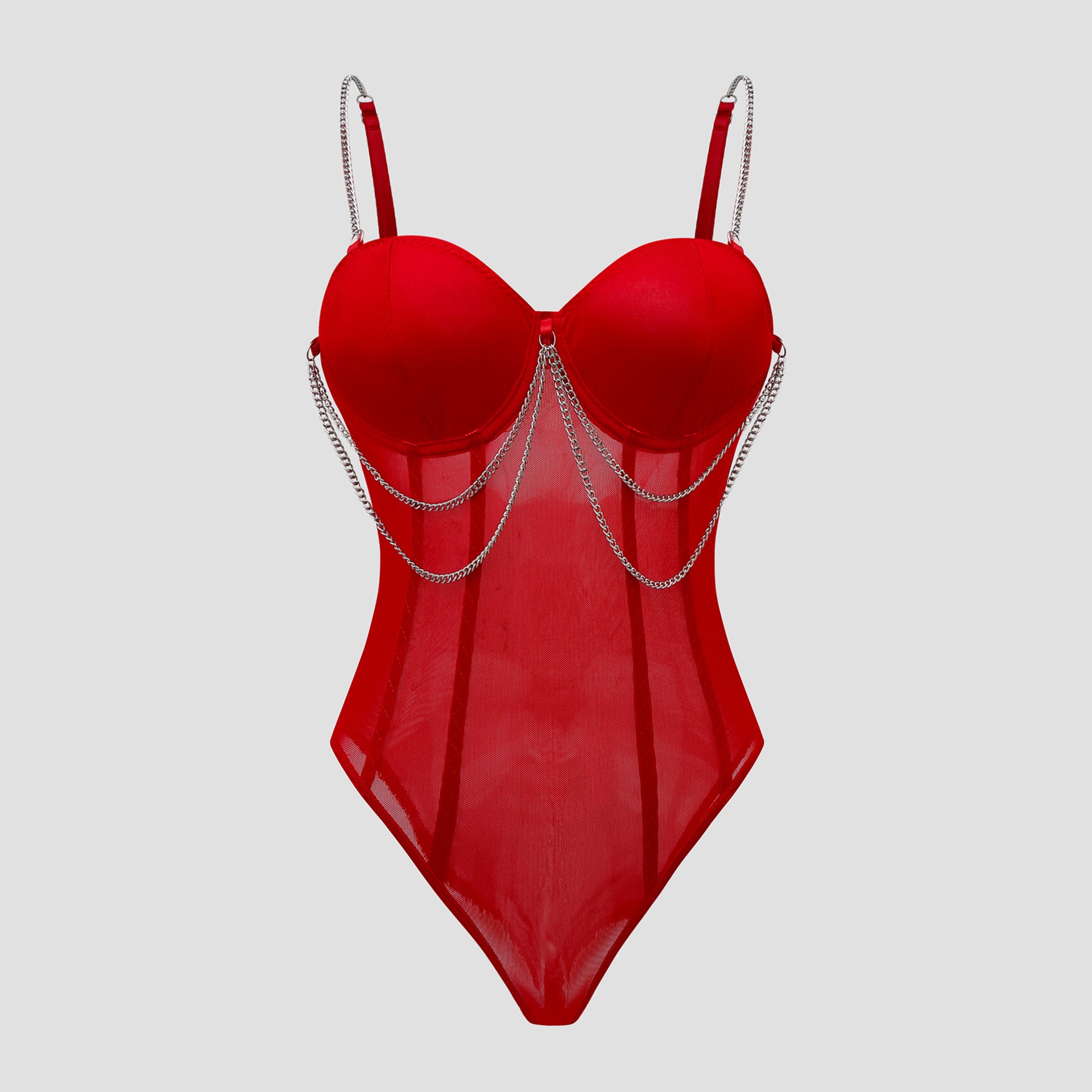 Metallic Chain Design Fitted Jumpsuit