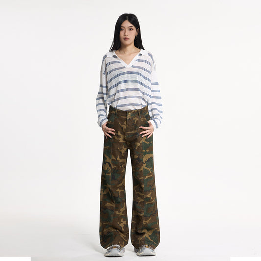 Camouflage Combat Flare Pants – Street-Ready Swagger