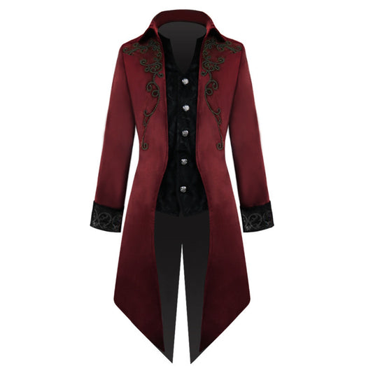 Vintage Medieval Court Men's Tailcoat Punk Gentleman Coat Gothic Style Jacket