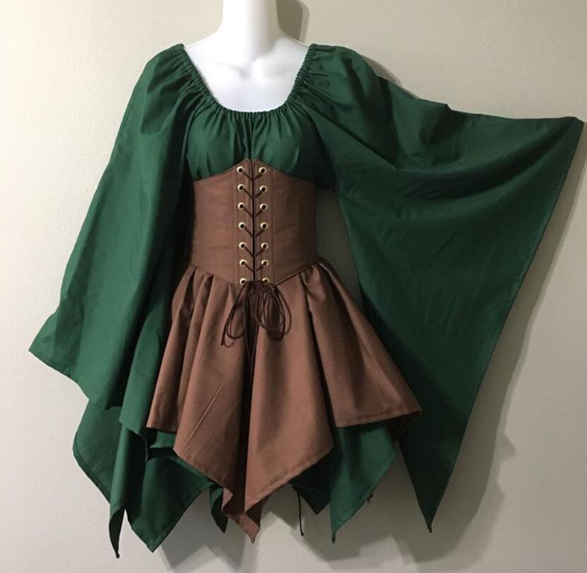 Medieval Elf Fairy Lace-Up Corset Dress