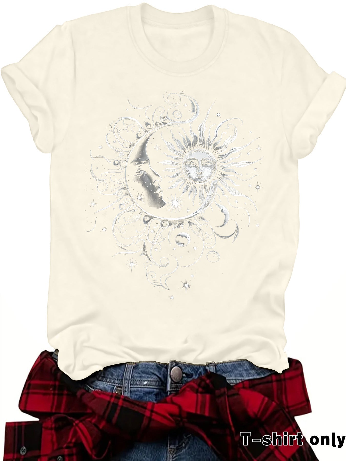 Short sleeved sun and moon t-shirt