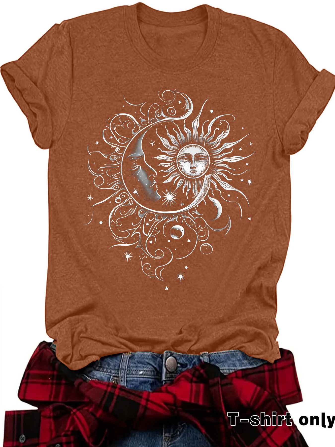 Short sleeved sun and moon t-shirt