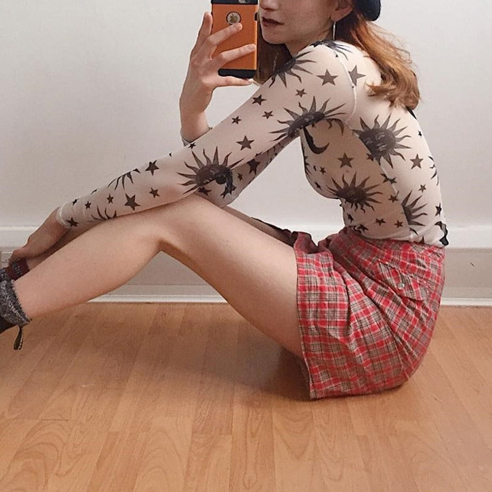 Moon Phases & Bad Habits Mesh Top