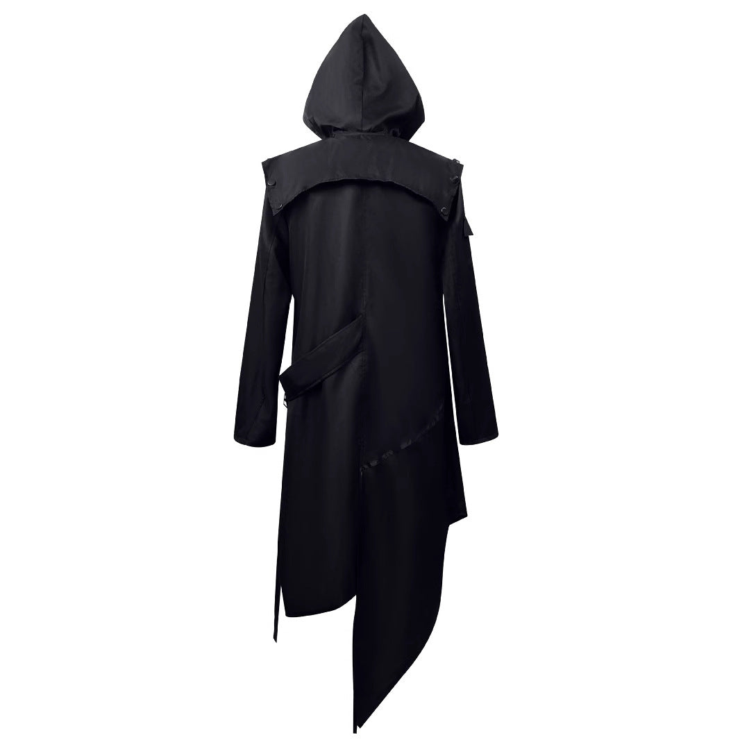 Punk Rock Gothic Medieval Halloween Hacker Cosplay Coat for Men