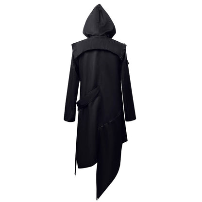 Punk Rock Gothic Medieval Halloween Hacker Cosplay Coat for Men