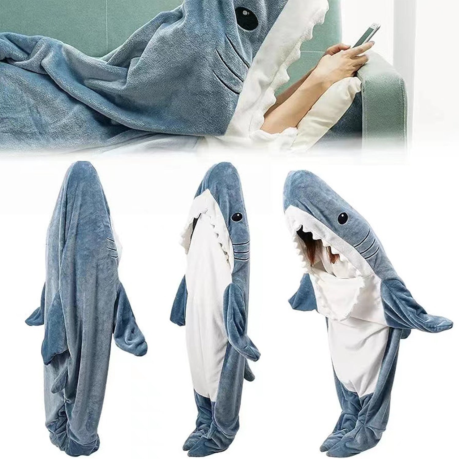 Shark Nap Attack! Cartoon Shark Sleeping Bag