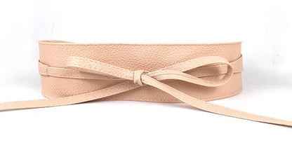 Women Belt for Dress Leather Bowknot Wide Belts Simple Wrap Waistband Coat Corset Designer Luxury Brand  Waistbelt