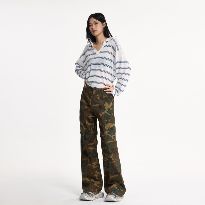 Camouflage Combat Flare Pants – Street-Ready Swagger