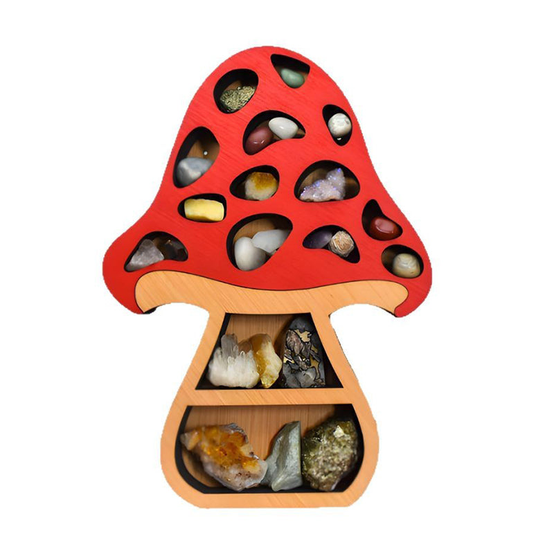 Witchy Decor Crystal Display Mushroom Shelf