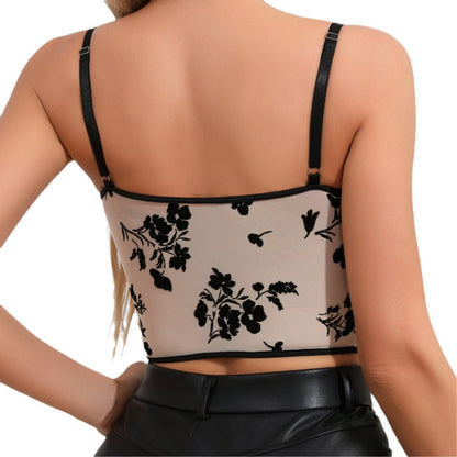 Embroidered Mesh Fishbone Corset