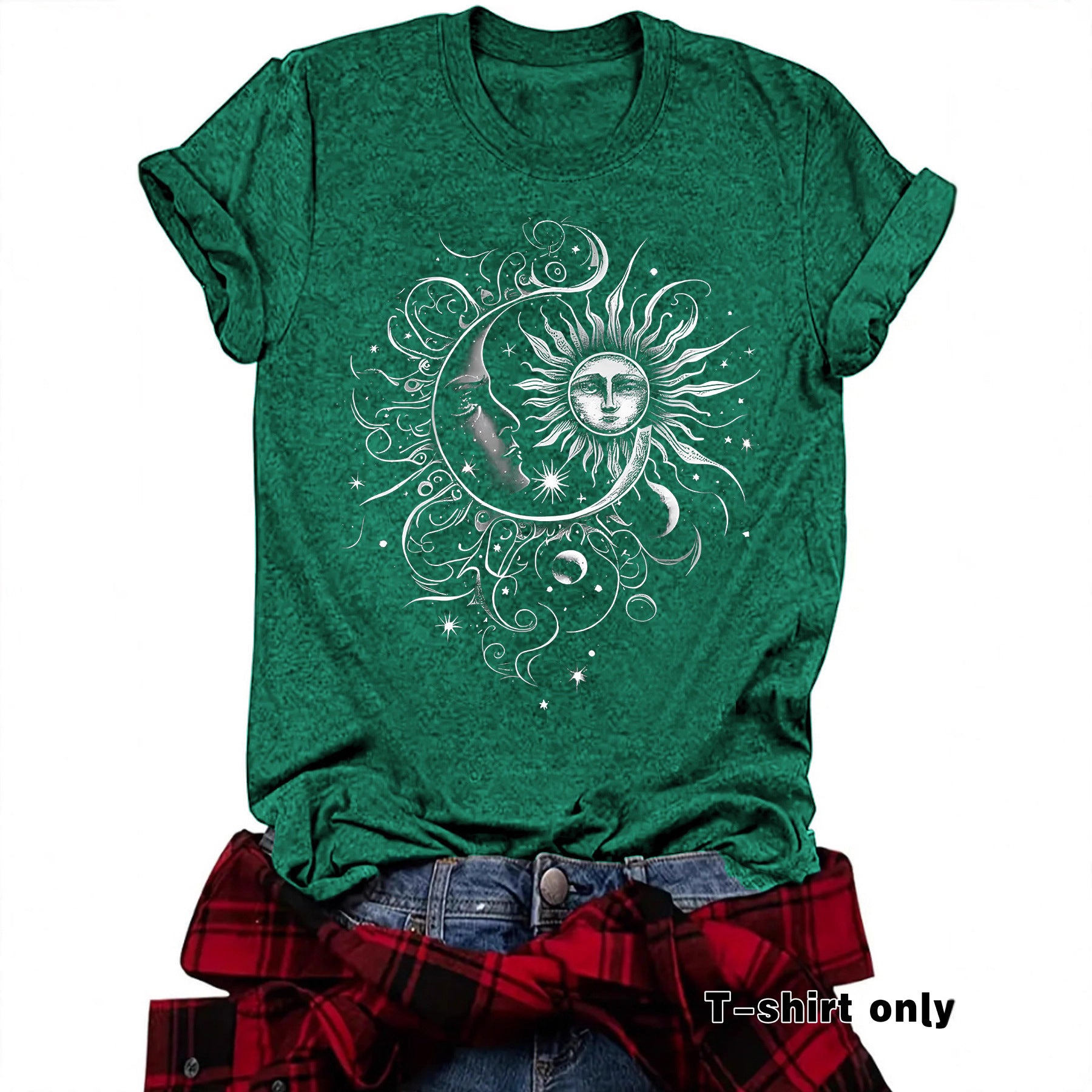 Short sleeved sun and moon t-shirt