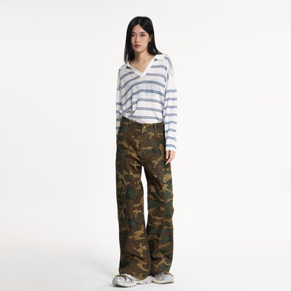 Camouflage Combat Flare Pants – Street-Ready Swagger