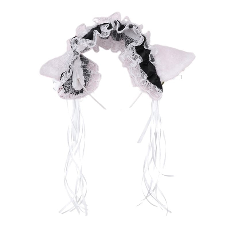 Ruffled Lace Lolita Cosplay Cat Ears