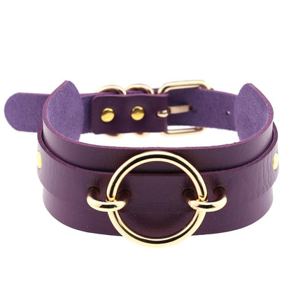 Exaggerated PU Leather Collar Neck Cover Wild O-shaped Necklace Neck Chain