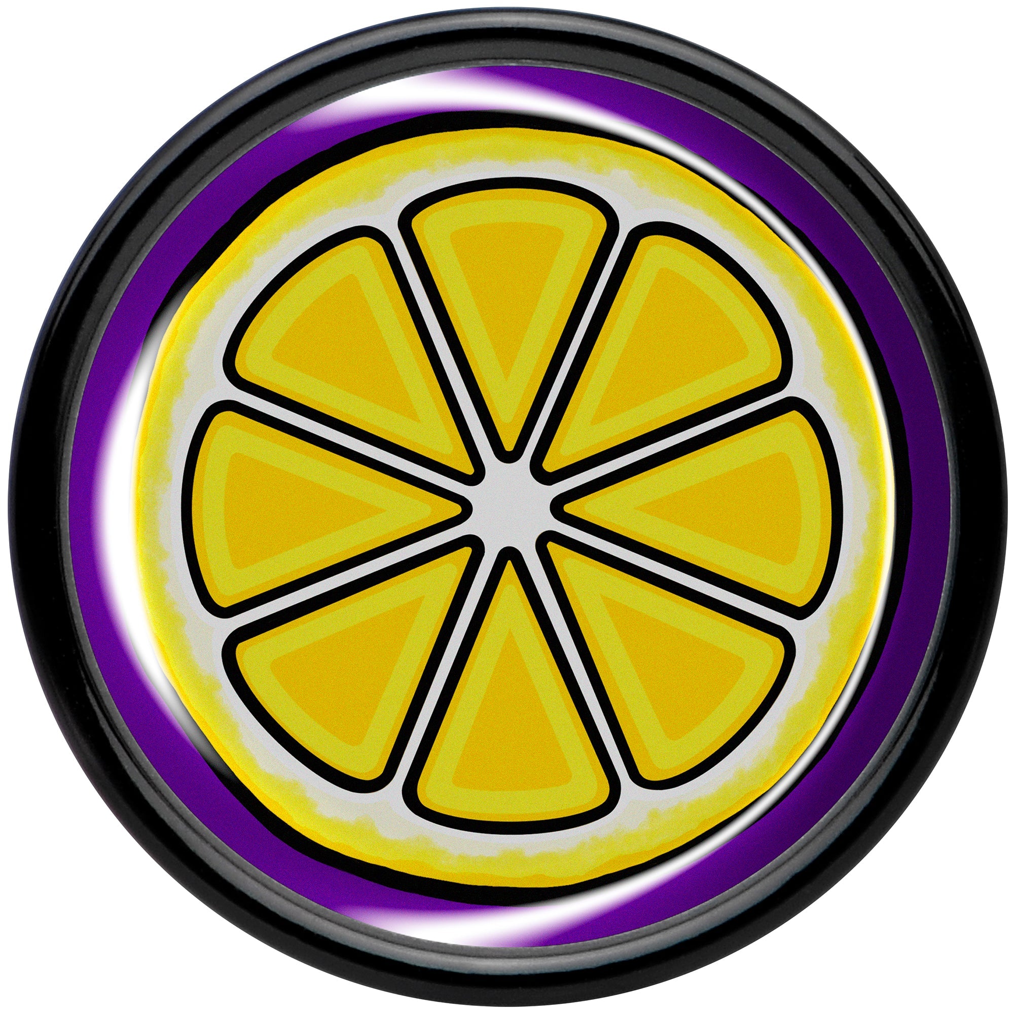 Yellow Slice of Lemon Black Acrylic Saddle Plug Set by Onyx O