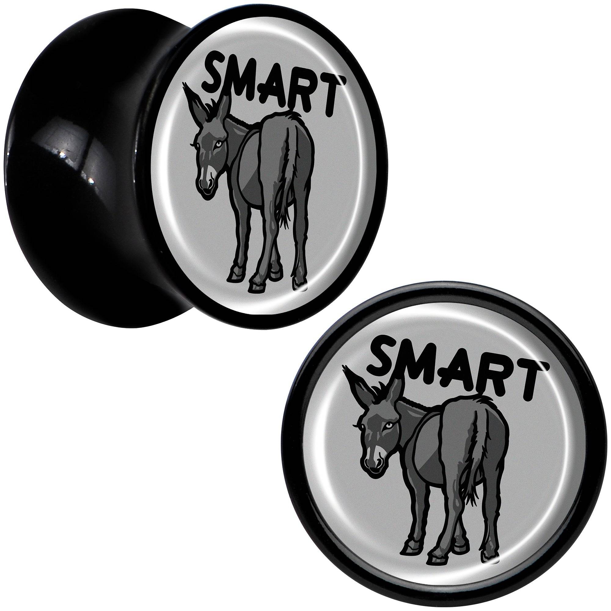 Donkey Smart Ass Black Acrylic Saddle Plug Set by Onyx O