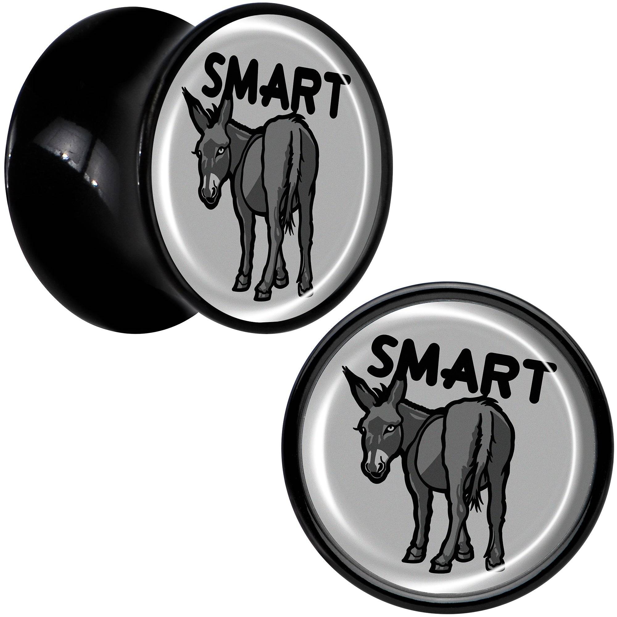 Donkey Smart Ass Black Acrylic Saddle Plug Set by Onyx O