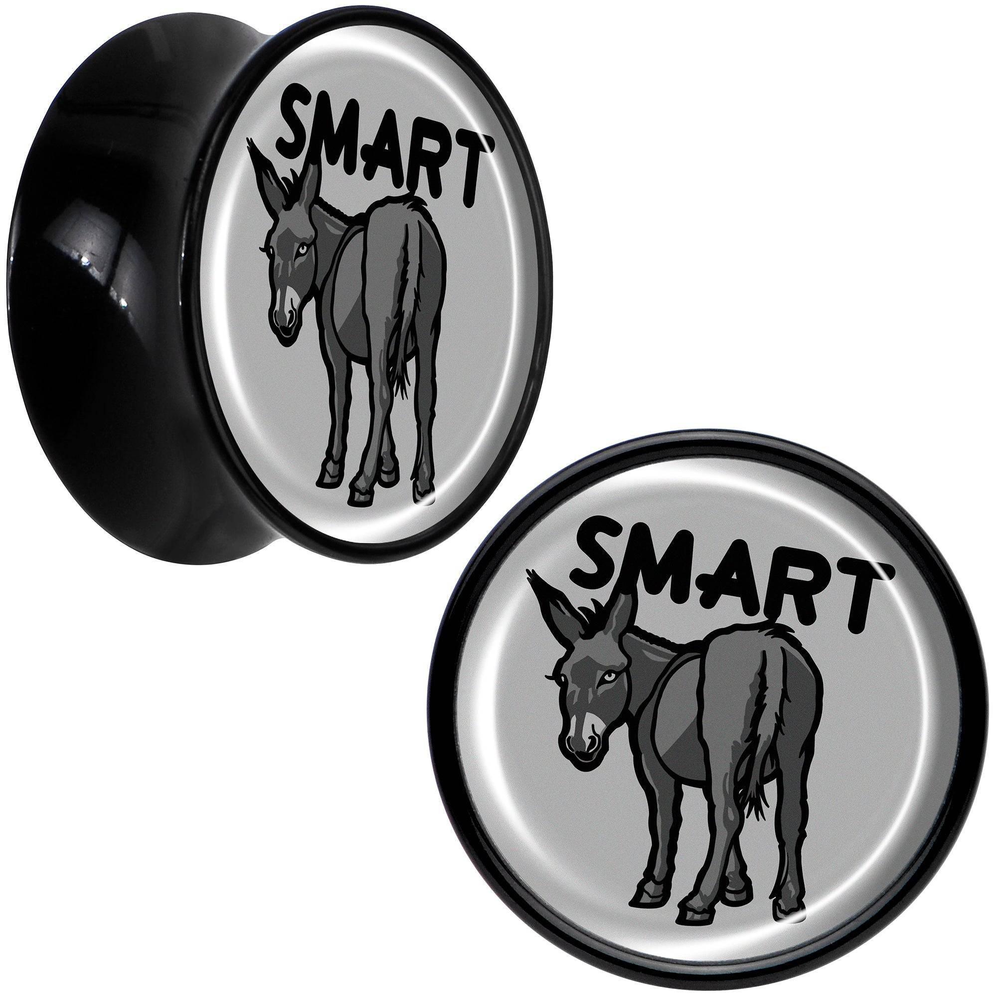 Donkey Smart Ass Black Acrylic Saddle Plug Set by Onyx O