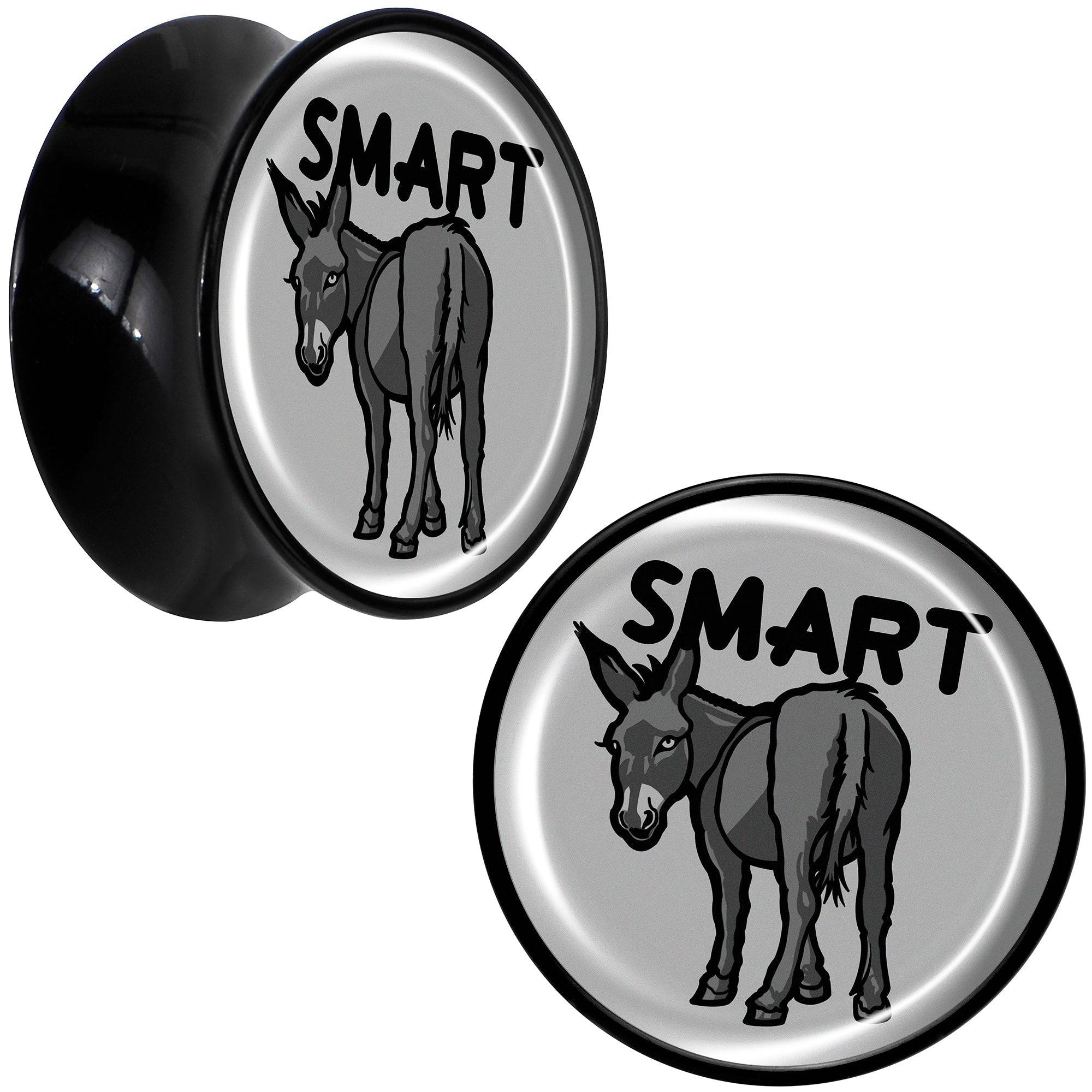 Donkey Smart Ass Black Acrylic Saddle Plug Set by Onyx O