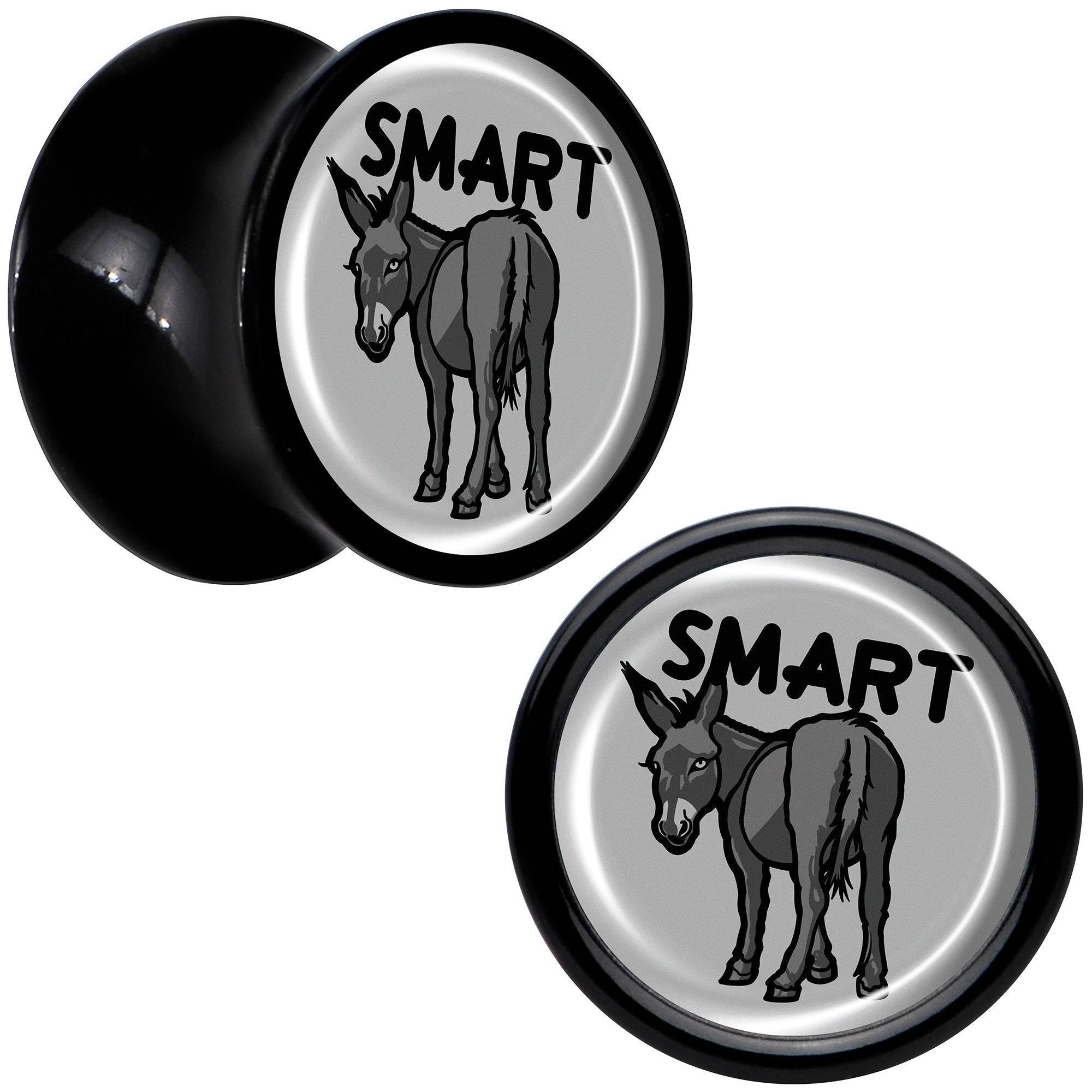 Donkey Smart Ass Black Acrylic Saddle Plug Set by Onyx O