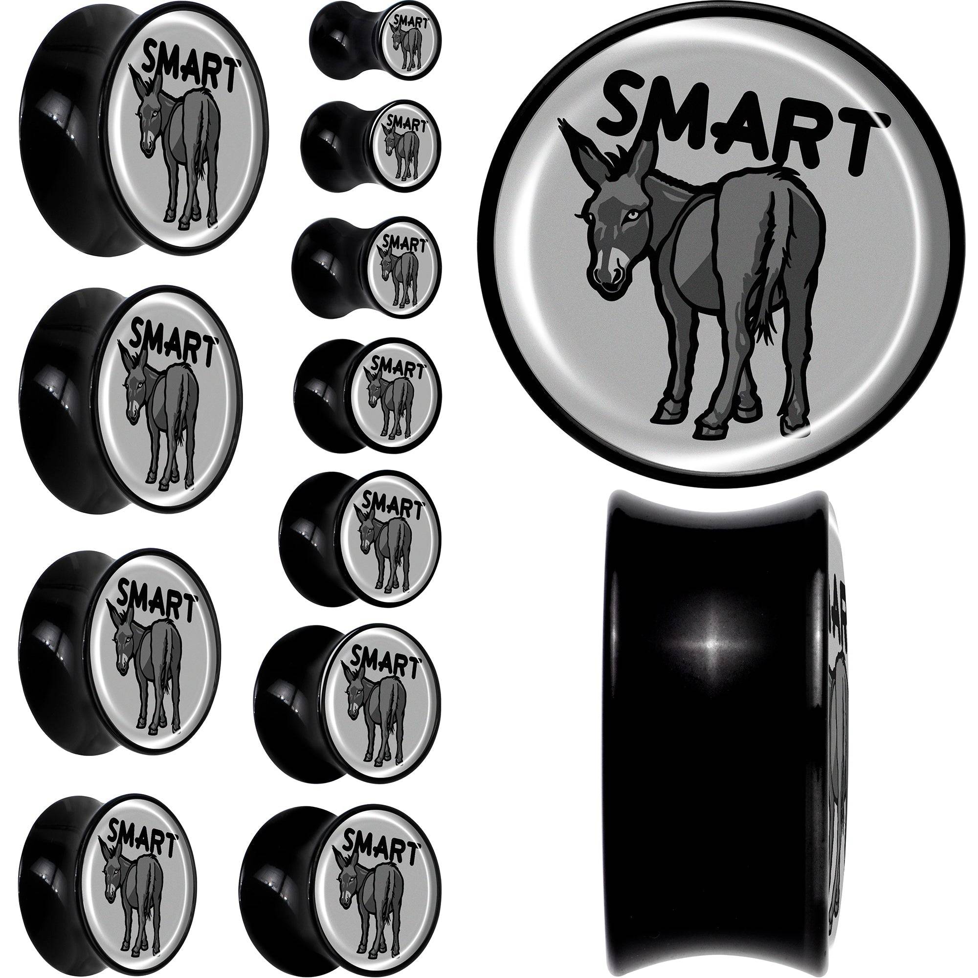 Donkey Smart Ass Black Acrylic Saddle Plug Set by Onyx O