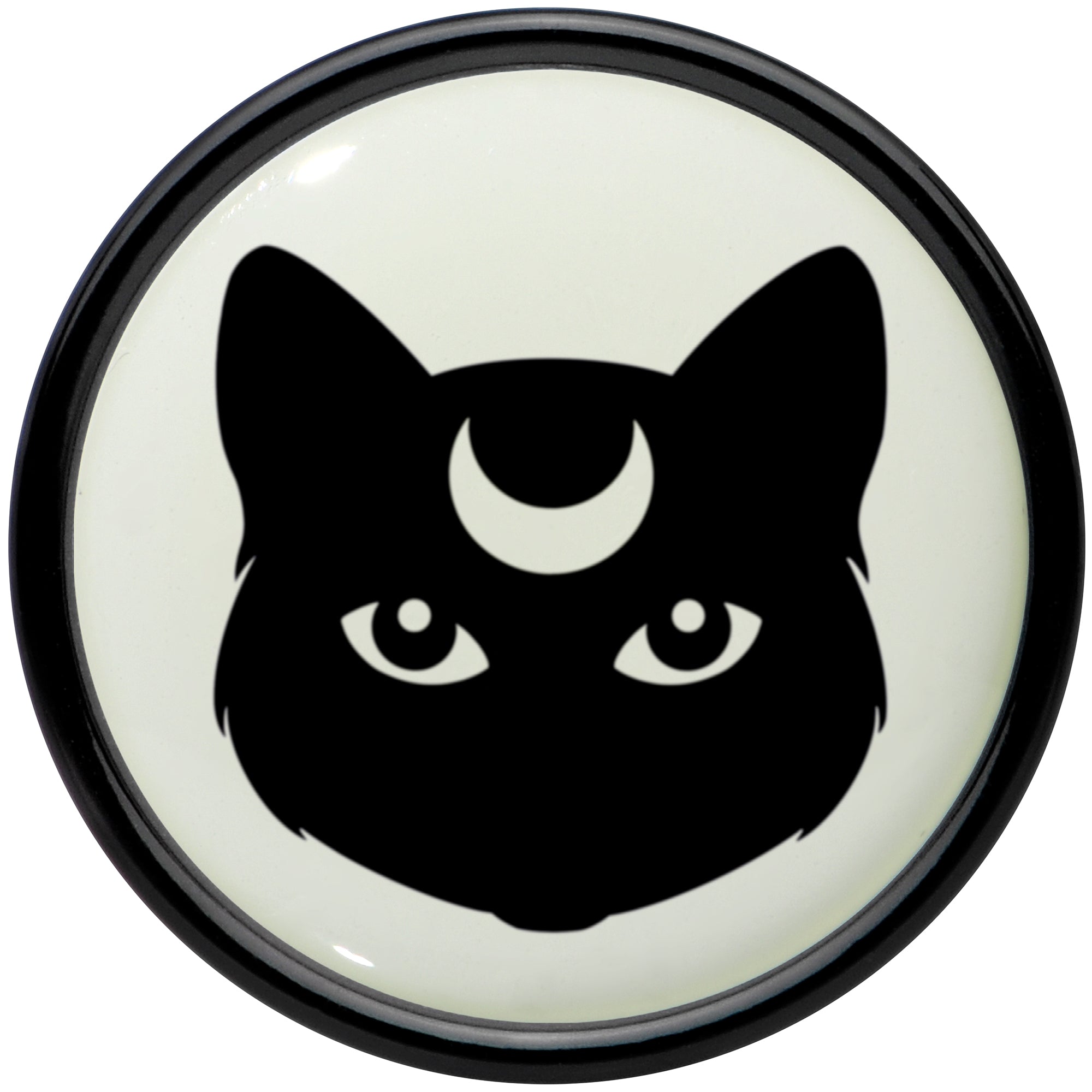 Glow in the Dark Mystic Kitty Cat Black Acrylic Saddle Plug Set by Onyx O