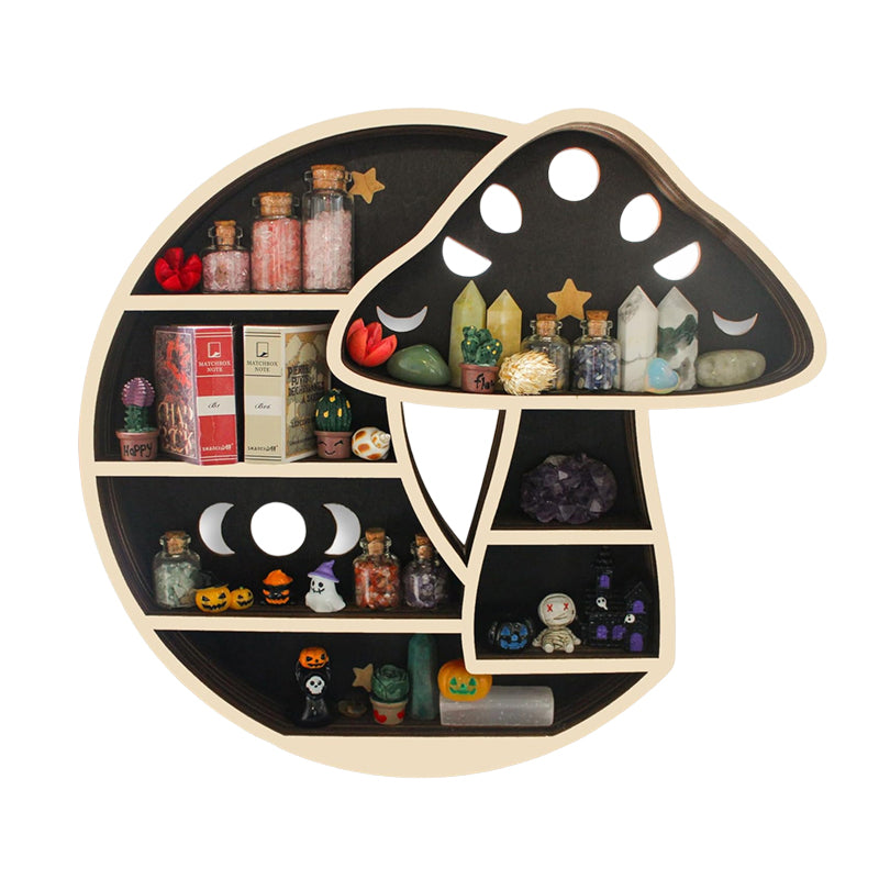 Witchy Decor Crystal Display Mushroom Shelf