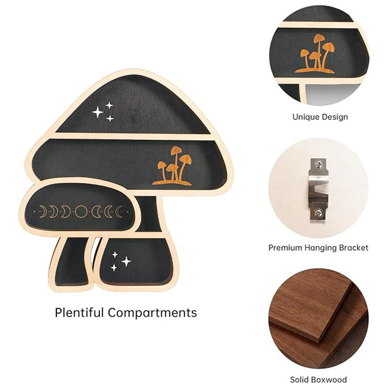 Witchy Decor Crystal Display Mushroom Shelf