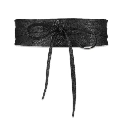 Women Belt for Dress Leather Bowknot Wide Belts Simple Wrap Waistband Coat Corset Designer Luxury Brand  Waistbelt