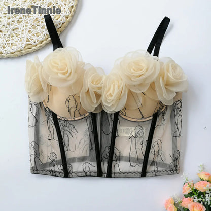 Sweet Bloom Mesh Corset Top