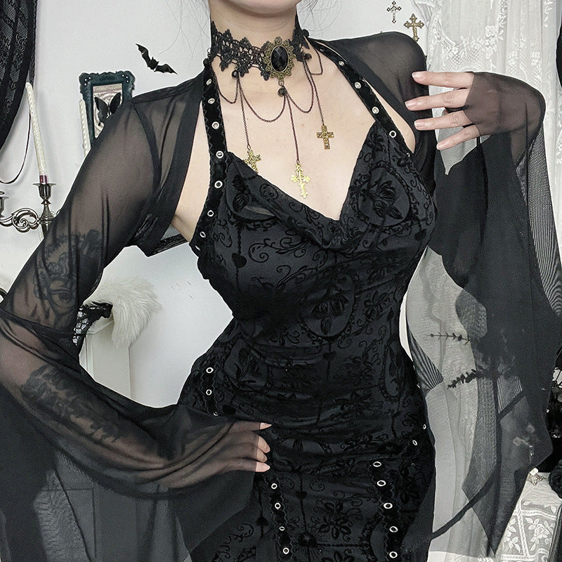 Nightfall Batwing Mesh Crop Top