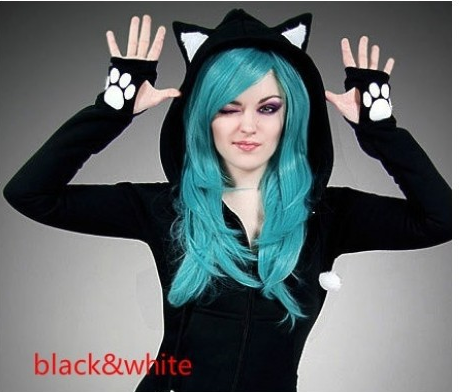 Anime Style Fox Ear Hooded Zip-Up