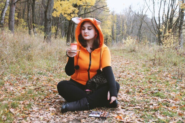 Anime Style Fox Ear Hooded Zip-Up